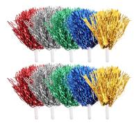 SEWACC 10 Pièces Pompons Accessoires Colorés Réutilisables de Cheerleading en PE Poignée Lisse pour Encourager et Animer pour Événements Sportifs et Écoles