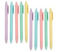 SEWACC 10 Pièces Stylo Gel à Écriture Fluide à Pression, Noir | PP et Acier, pour Étudiants et Professionnels, Usage Bureau et Cahiers, Style Macaron Pastel