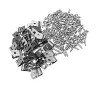 SEWACC 100 Ensembles Lot de Pinces de Fixation INOX pour Grillage Robuste avec Vis Clips pour Cages et Clôtures Acier Installation sur Bois Métal