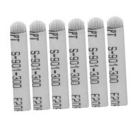 SEWACC 100 Lames de Microblading pour Sourcils en Acier Inoxydable Forme U Double Courbe 14 Aiguilles Kit de 100 Pièces pour Maquillage Semi-Permanent Professionnel
