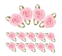 SEWACC 100 Pièces Mini Ribbon Roses With Leaves Faderesistant Floral Fabric Flowers For Hair Accessories Clothing Decoration Diy Crafts And Party Ornaments
