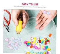 SEWACC 100 Pièces Perles Espaceurs Acrylique Mini Charms Floraux à Pétales Bleu Dégradé Doré Perles DIY pour Bracelets Colliers Boucles Doreilles