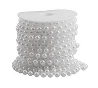 SEWACC 10m Guirlande De Perles Acryliques Rouleau Chaîne De Perles Imitation Nacre Blanche Pour Décoration De Mariage Bouquets De Mariée Et Fêtes
