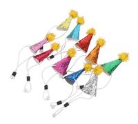 SEWACC 10pièces Chapeau pour Chien Et Chat Anniversaire avec Pompon Set De Petits Chapeaux De Fête Ajustables pour Chiot Et Chaton