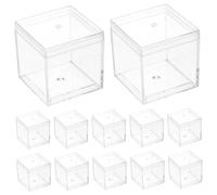 SEWACC 12 pièces Boîte de Rangement Transparente Empilable Petite Boîte à Spécimens Compacte pour Minéraux Accessoires Collection