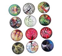 SEWACC 12 pièces Boutons Ronds Verre pour DIY Bracelets et Pendentifs Femmes Accessoires Créatifs pour Bagues et Bijoux