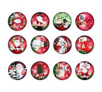 SEWACC 12 Pièces Boutons Verre Transparent Charms de Noël Diy pour Bracelets et Pendentifs Accessoires de Bijoux Décoratifs