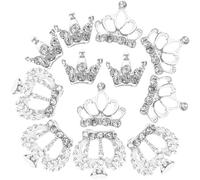 SEWACC 12 Pièces Clous D’Ongles en Cristal Couronne Accessoires Nail Art DIY Décoration Manucure 3D Bijoux Ongles Étincelants pour Fête Présent Anniversaire Noël