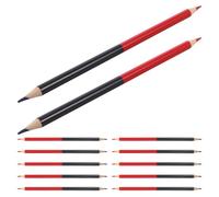 SEWACC 12 Pièces Lot de Crayons de Charpentier Rouges et Bleus en Bois Pré-affûtés Prise Ergonomique Confortable pour Architecture et Construction