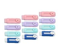 SEWACC 12 Pièces Lot de Gommes Rétractables Push-pull avec Gaine Plastique Gomme Douce et Rechargeable pour Élèves Bureau et Artistes Couleurs Pastel Assorties Fournitures Scolaires et