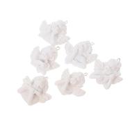 SEWACC 12 pièces Miniatures Résine DIY Accessoires pour Porte Clés et Décoration Figurines Baroque Argentées pour Bijoux et Décoration de Noël