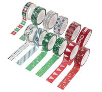 SEWACC 12 pièces Ruban Washi Noël Adhésif Bande Décorative Dorée Accessoires pour Scrapbooking et Journal Bricolage Fêtes
