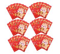 SEWACC 120 pièces Enveloppes Rouges Année Cheval Carton Cartoon Hongbao pour Fête Printemps Chanceux Traditionnels Rigides pour An Chinois