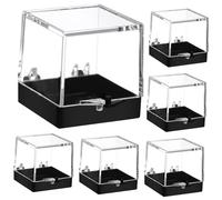 SEWACC 12pièces Boîte De Rangement Transparente Pour Vitrine Carrée Plastique Pour Échantillons Et Collections De Spécimens Résistante Et