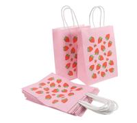 SEWACC 12pièces Sachets De Bonbons Papier Imprimés De Fraises Avec Poignées Lot Pour Fête Anniversaire Et Occasions Spéciales