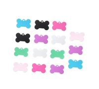 SEWACC 15 pièces Étiquettes Identification Os pour Chiens et Chats Accessoires Collier Animaux Aluminium Double Face Design Élégant et Résistant pour Nom et Numéro Lot Mixte Couleurs