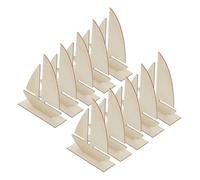 SEWACC 15 Pièces Wooden Sailboat Craft Slices Unfinished Diy Painting Molds Firm Base For Artistic Home Decor And