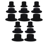 SEWACC 15pièces Mini Chapeaux Noirs Feutre pour Poupées Accessoires DIY Artisanat Décoration Fête Souple et Confortable