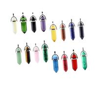 SEWACC 16pièces Pendentif Cristal Hexagonal Pour Colliers Perles Bijoux Diy Breloque Cristal