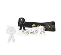 SEWACC 2 Ensembles Décoratifs Dentelle pour Nouveaux Mariés avec Sashes Accessoires Élégants pour Célébrations de Fiançailles et Parties de Bachelorette Blanc et Noir