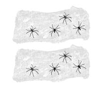 SEWACC 2 Ensembles Décoration Halloween Toile D'araignée Géante en Plastique et Coton, Facile à Décorer pour Activité de Farce ou Décoration Maison Réaliste