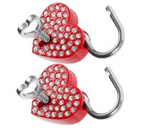 SEWACC 2 ensembles Lot de Cadenas Bagages Forme Cœur Petits Cadenas Sécurisés avec Clé pour Valise Sacoche Couple Cadeau Symbolique