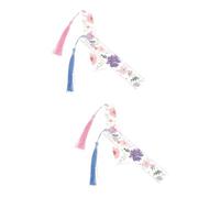 SEWACC 2 Ensembles Marque Pages Résine Avec Fleurs Séchées Et Pompon Marque Page Décoratif Pour Amateurs De Lecture Rose Accessoires Pratiques Et Élégants Pour Cahiers Et 2 Pièces * 2
