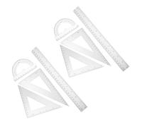 SEWACC 2 ensembles Outils de Géométrie Transparente Règle Équerre Isocèle Équerre et Rapporteur Outils de Mesure Précise pour Mathématiques et Dessin Technique