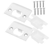 SEWACC 2 ensembles Plaques de Gâche Acier Inoxydable Renforts de Serrure de Porte D Entrée de Pêne pour Sécurité Renforcée Kit avec Vis pour Installation Facile
