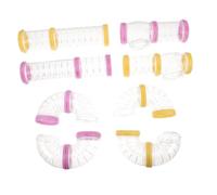 SEWACC 2 Ensembles Tunnel pour Hamsters Transparent Plastique Kit DIY Aventure avec Tuyaux Externes Connexion Sécurisée pour Souris Rats et Petits Animaux