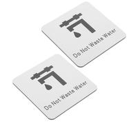 SEWACC 2 pièces Autocollants Économiseur Eau Aluminium Signalétique Autocollante pour Maison Bureau École Message pour Usage Responsable
