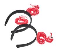 SEWACC 2 Pièces Bandeau Serpent en Peluche Mignon pour Cheveux en Coton Léger et Stable, Accessoire Festif pour Célébrations et Esprit du Nouvel An Chinois