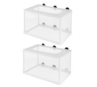 SEWACC 2 pièces Boîte Élevage pour Poisson Grand Format avec Ventouses Filet Isolant pour Aquarium Séparateur pour Protéger Alevins et Poissons Faibles