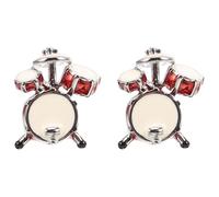 SEWACC 2 Pièces Boutons de Manchette Motif Batterie pour Chemise, Laiton | Finition Délicate, Fabrication Soignée, Usage Facile, Style Spécial, pour Mariage et Partenariats Professionnels