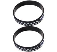 SEWACC 2 Pièces Bracelet Drapeau, Bracelet de Soutien à L'élection Présidentielle, Silicone Noir, Portable, Style Simple, pour Usage Quotidien et Mariage