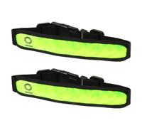 SEWACC 2 Pièces Brassard Réfléchissant LED, Réglable, 3v 2032 | PVC à Grille Réfléchissante, Boucle de Sécurité à Dégagement Rapide, pour Cyclistes, Garçon et Filles et Marche
