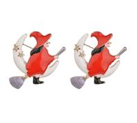 SEWACC 2 Pièces Broche Sorcière Délicate en Alliage Légère et Décorative Design Balai et Lune pour Noël et Tourisme