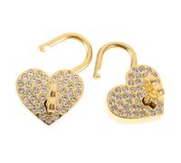 SEWACC 2 pièces Cadenas Forme Cœur Décoratif avec Petit Cadenas Métallique Cœur avec Clés pour Bagages Boîtes Journaux et Souhaits Couple Lot de Doré