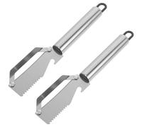 SEWACC 2 Pièces Éplucheur Multifonction Outil Compact en Acier Inoxydable Poignée Ergonomique Argentée pour Fruits et Courgettes, Cuisine et Rassemblements