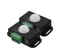 SEWACC 2 pièces Interrupteur Détecteur de Mouvement Minuterie Automatique pour Éclairage LED Capteur pour Cuisine Escalier Placard Lot de Noir