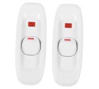 SEWACC 2 pièces Interrupteur Ligne Rétro à Bouton Poussoir avec Voyant LED Commutateur Unipolaire pour Lampe de Chevet et Bureau Blanc