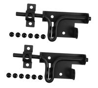 SEWACC 2 pièces Loquet de Portail Coulissant Robuste avec Trou pour Cadenas Verrou de Porte Fer pour Clôtures Portes de Jardin et Abris Sécurité Renforcée Extérieure