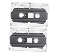 SEWACC 2 pièces Lot de Cassettes Audio Vierges avec Boîtier Transparent Format pour Enregistreur Magnétophone Style Vintage Pratique et Visible