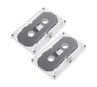 SEWACC 2 pièces Lot de Cassettes Audio Vierges Enregistrement Magnétophone Cassette Remplacement Bande Audio DIY pour Musique et Enseignement Boîtier Rigide Transparent