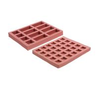 SEWACC 2 Pièces Miniature Silicone Brick Moulds for Table Decoration and Dollhouse Construction Reusable Concrete Brick Mold for Mini Garden and Architectural Modeling