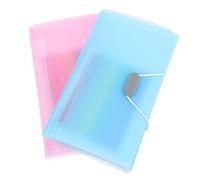 SEWACC 2 pièces Organisateur de Documents Dossier Accordéon Portable avec Compartiments Mini Pochette de Rangement pour Billets Reçus Cartes de Visite Couleurs Bleu et Rosehousse avec