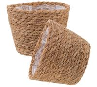 SEWACC 2 Pièces Panier de Fleuriste Tressé en Paille, Style Rustique