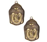 SEWACC 2 Pièces Pendentif Bouddha en Cuivre, Breloque Vintage, Diy, Or | Léger et Facile à Ranger, Usage Quotidien, Présent, Pièce Décorative Compacte