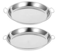 SEWACC 2 Pièces Plat à Rôtir Ovale en Acier Inoxydable avec Poignées | Surface Lisse, Finition Soignée, pour Poisson et Repas Familiaux, Argenté, Service de Table, Usage Quotidien