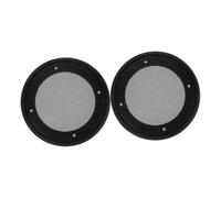 SEWACC 2 Pièces Protection Haut Parleur Voiture Ronde Noire Couvre Haut Parleur Audio Robuste Design Élégant Facile à Installer Compatible